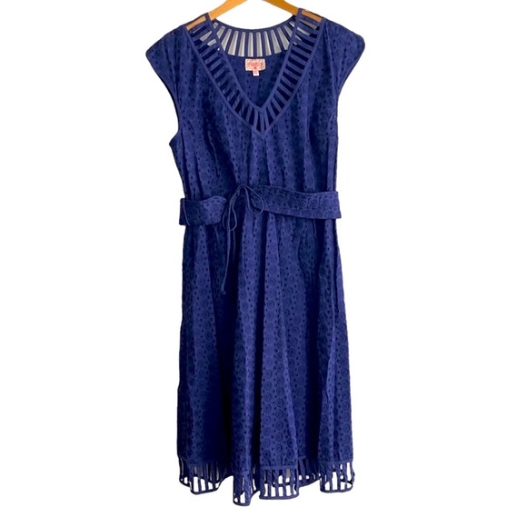 ANTHROPOLOGIE Plenty by Tracy Reese Women's Fit and Flare Eyelet Lace Dress - Picture 4 of 9